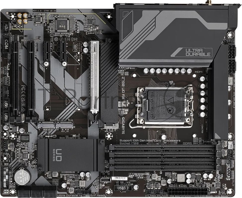 Материнская плата Gigabyte Z790 UD AX (V1.1/V1.2), LGA 1700, Intel Z790, 4xDDR5, 6xSATA, 3xM.2, 1xPCIe 5.0 x16, 1xPCIe 4.0 x4, 1xPCIe 3.0 x1, 1xHDMI, 1xDP, 1x 2.5Gb LAN, 4xUSB-A 2.0, 4xUSB-A 3.2 Gen 1, 1xUSB-A 3.2 Gen 2, 1xUSB-C 3.2 Gen 2x2, 7.1, ATX