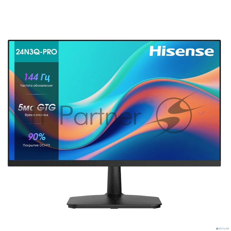 Монитор Hisense 24 1920x1080, IPS/ELED, 16:9, матовый, 144Гц, время отклика 5мс, 250кд/м2, 1000:1, VGA, HDMI, Display Port, встроенный блок питания, встроенные колонки 2х2Вт, черный 2025