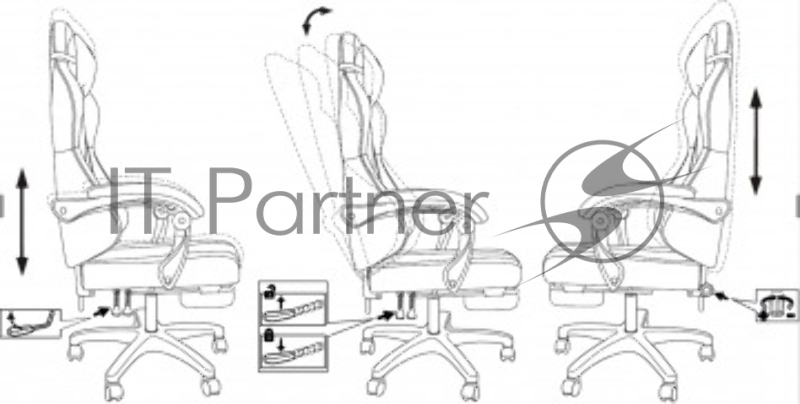 Кресло игровое Knight Lord/F Camby 82 серый, крестов. пластик, подст. для ног