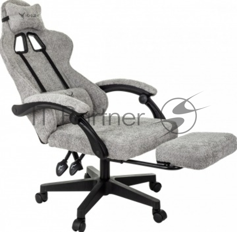 Кресло игровое Knight Lord/F Camby 82 серый, крестов. пластик, подст. для ног