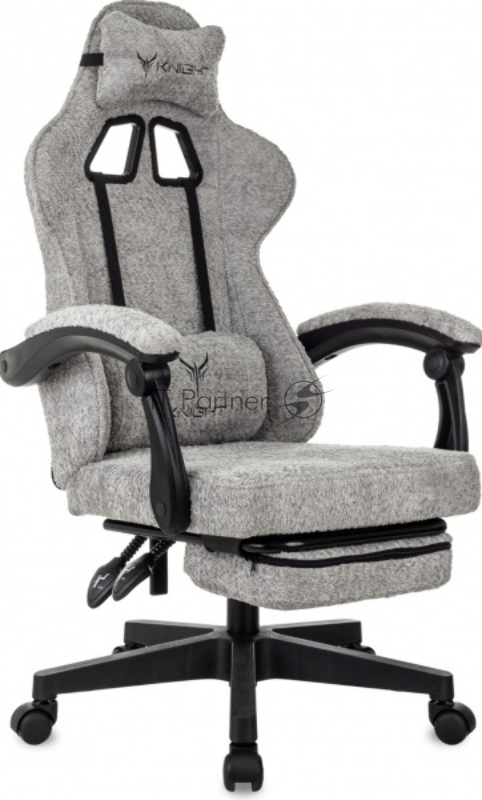 Кресло игровое Knight Lord/F Camby 82 серый, крестов. пластик, подст. для ног