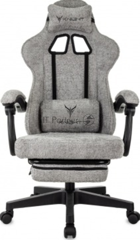 Кресло игровое Knight Lord/F Camby 82 серый, крестов. пластик, подст. для ног