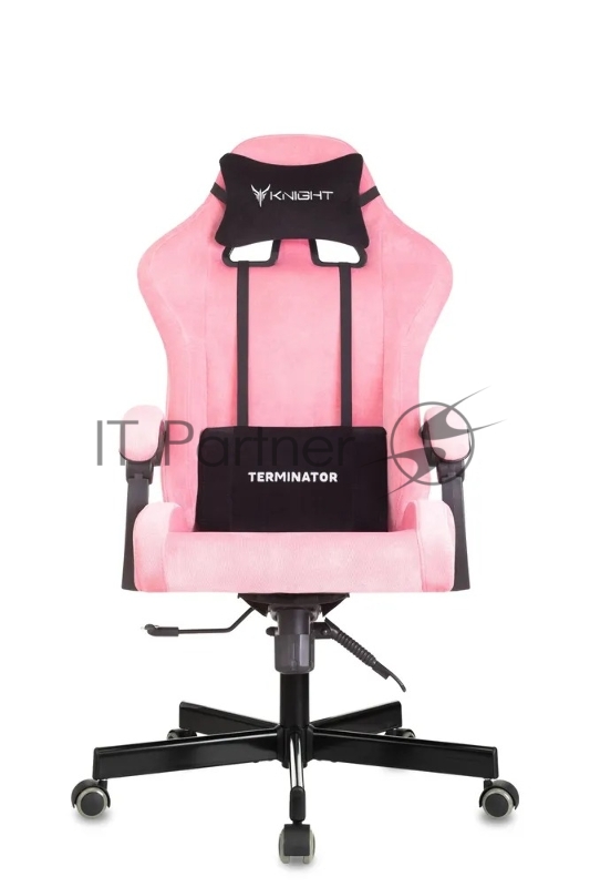 Кресло игровое Knight Terminator розовый Velvet 36, крестов. металл