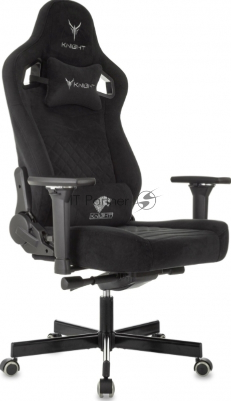 Кресло игровое Knight Hunter черный, Alfa Black крестов. металл