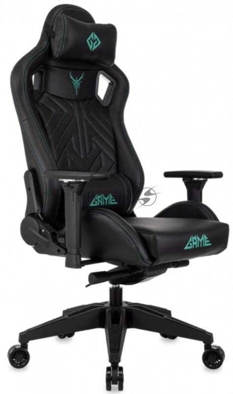 Кресло игровое Knight Titan черный эко.кожа, крестов. пластик