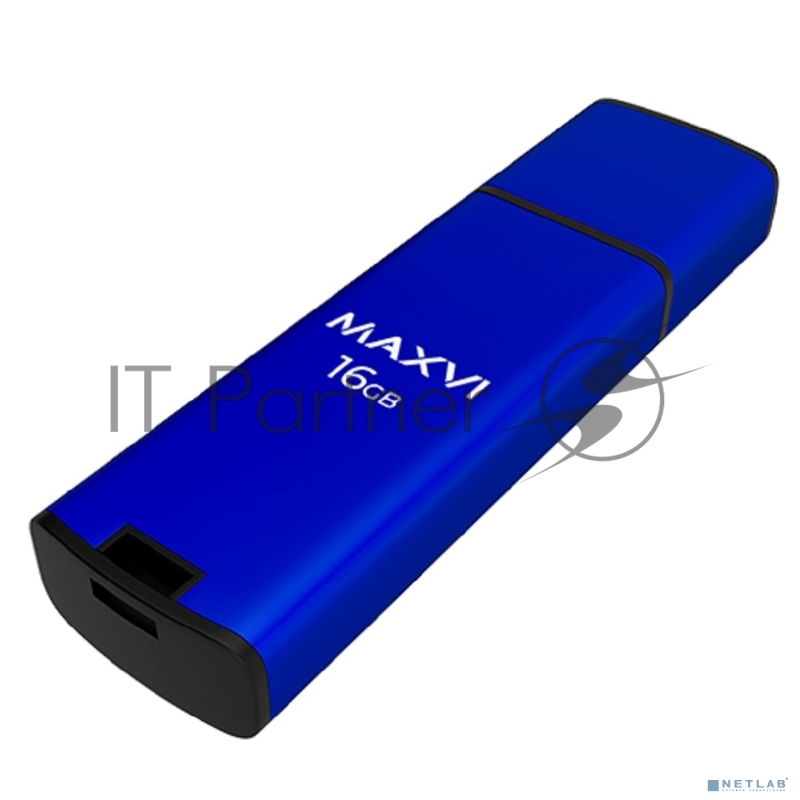 Флешка USB Maxvi MP2 blue (FD16GBUSB20C10MP2), 16Gb, USB 2.0, R/W 15/5, синий/черный