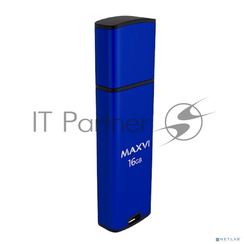 Флешка USB Maxvi MP2 blue (FD16GBUSB20C10MP2), 16Gb, USB 2.0, R/W 15/5, синий/черный