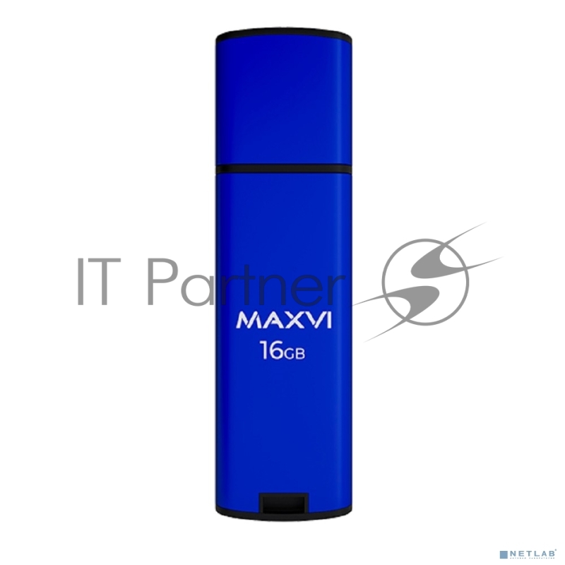 Флешка USB Maxvi MP2 blue (FD16GBUSB20C10MP2), 16Gb, USB 2.0, R/W 15/5, синий/черный