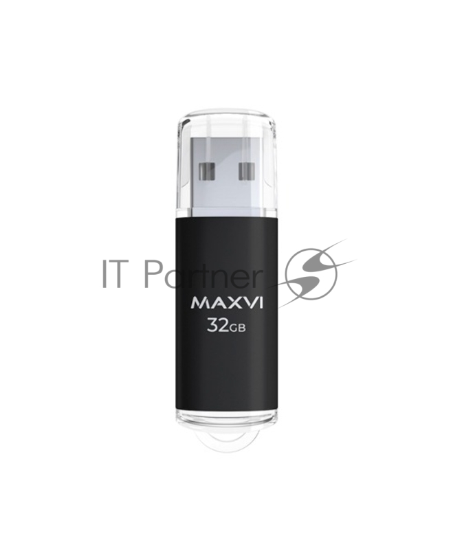 Флешка USB Maxvi MP black (FD32GBUSB20C10MP), 32GB USB 2.0, R/W 15/5, черный