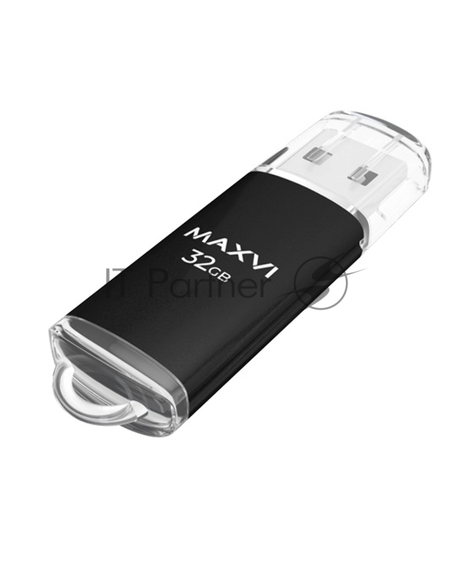 Флешка USB Maxvi MP black (FD32GBUSB20C10MP), 32GB USB 2.0, R/W 15/5, черный