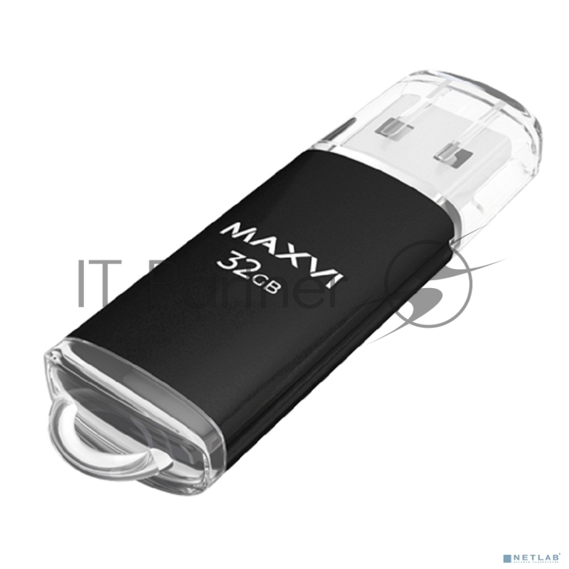Флешка USB Maxvi MP black (FD32GBUSB20C10MP), 32GB USB 2.0, R/W 15/5, черный