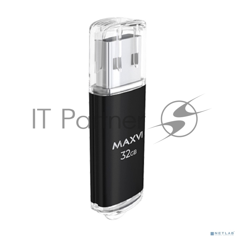 Флешка USB Maxvi MP black (FD32GBUSB20C10MP), 32GB USB 2.0, R/W 15/5, черный