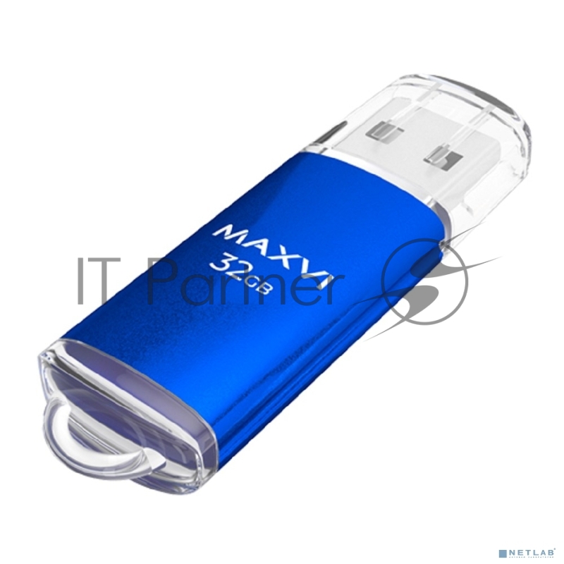Флешка USB Maxvi MP blue (FD32GBUSB20C10MP), 32Gb, USB 2.0, R/W 15/5, синий