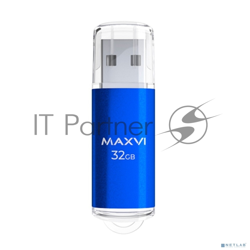 Флешка USB Maxvi MP blue (FD32GBUSB20C10MP), 32Gb, USB 2.0, R/W 15/5, синий