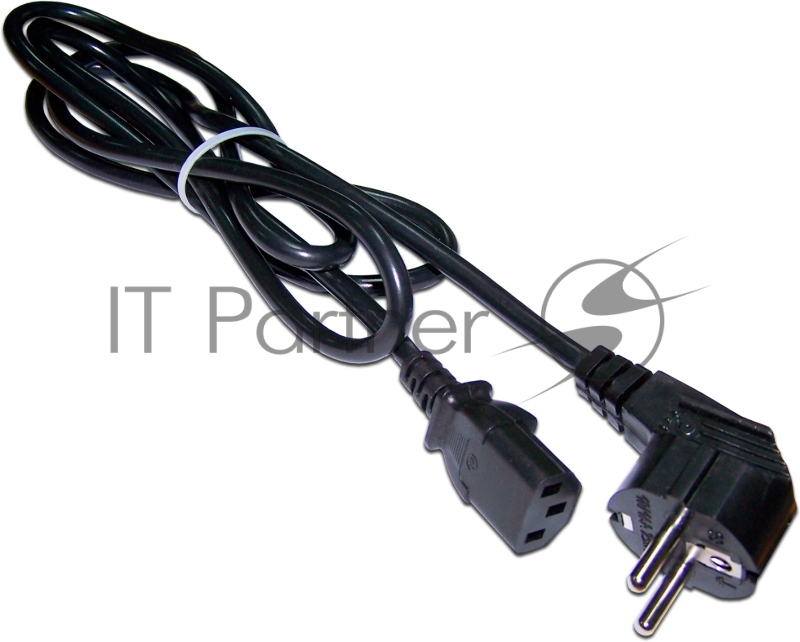 Шнур питания Lanmaster C13-Schuko угловая, 3х0.75, 220В, 10А, черный, 1 метр