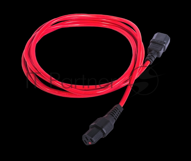 Шнур питания с фиксатором REM IEC 60320 C13/IEC 60320 C14, 10 А / 250 В (3 * 1,0), длина 1,8 м, красный R-10-Cord-C13-C14-1.8-Red