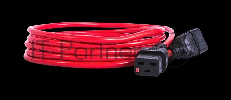 Шнур питания с фиксатором REM IEC 60320 C19/IEC 60320 C20, 16 А / 250 В (3 * 1,5), длина 1,8 м, красный R-16-Cord-C19-C20-1.8-Red
