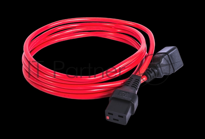 Шнур питания с фиксатором REM IEC 60320 C19/IEC 60320 C20, 16 А / 250 В (3 * 1,5), длина 1,8 м, красный R-16-Cord-C19-C20-1.8-Red
