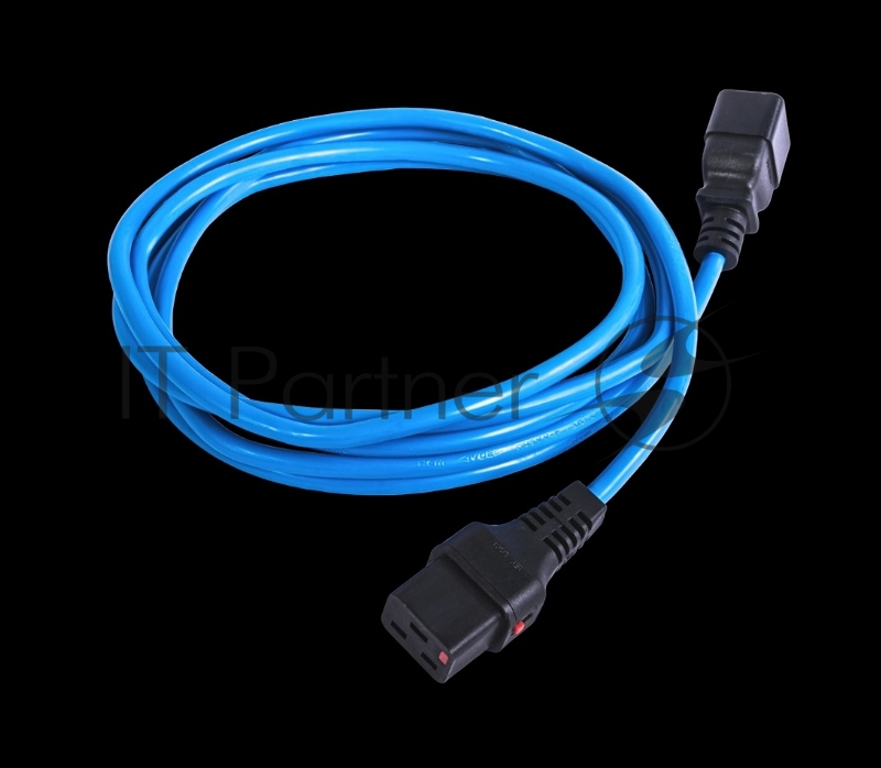 Шнур питания с фиксатором REM IEC 60320 C19/IEC 60320 C20, 16 А / 250 В (3 * 1,5), длина 1,8 м, синий R-16-Cord-C19-C20-1.8-Blue