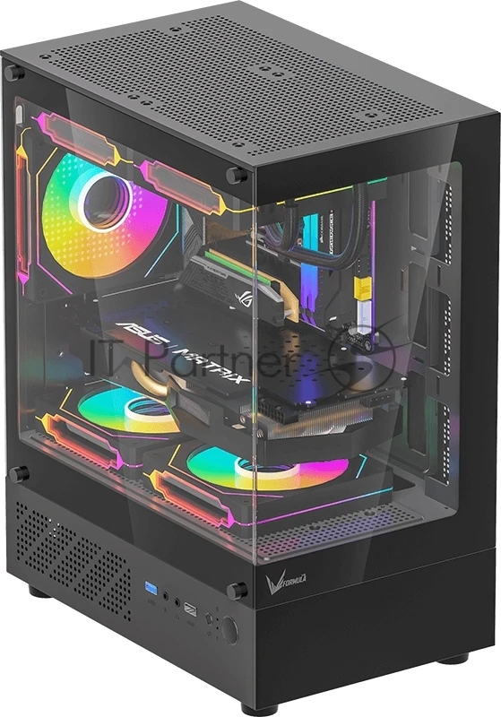 Корпус MiniTower AeroCool / Formula Crystal Z1CM PLUS AR black (mATX, без БП, USB Type-A+USB Type-C) (Crystal Z1CM Plus Black AR)