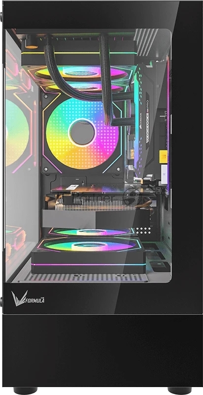 Корпус MiniTower AeroCool / Formula Crystal Z1CM PLUS AR black (mATX, без БП, USB Type-A+USB Type-C) (Crystal Z1CM Plus Black AR)
