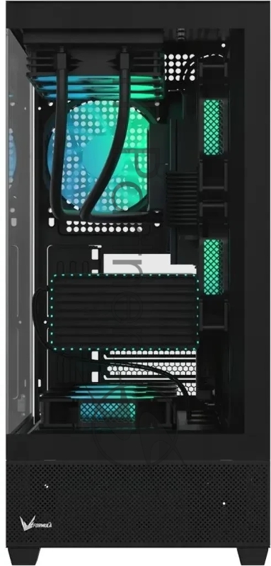 Компьютерный корпус Aerocool / Formula Crystal Z2 Plus FR черный без БП ATX 5x120мм 1xUSB 2.0 2xUSB 3.0 1xUSB3.1 audio bott PSU