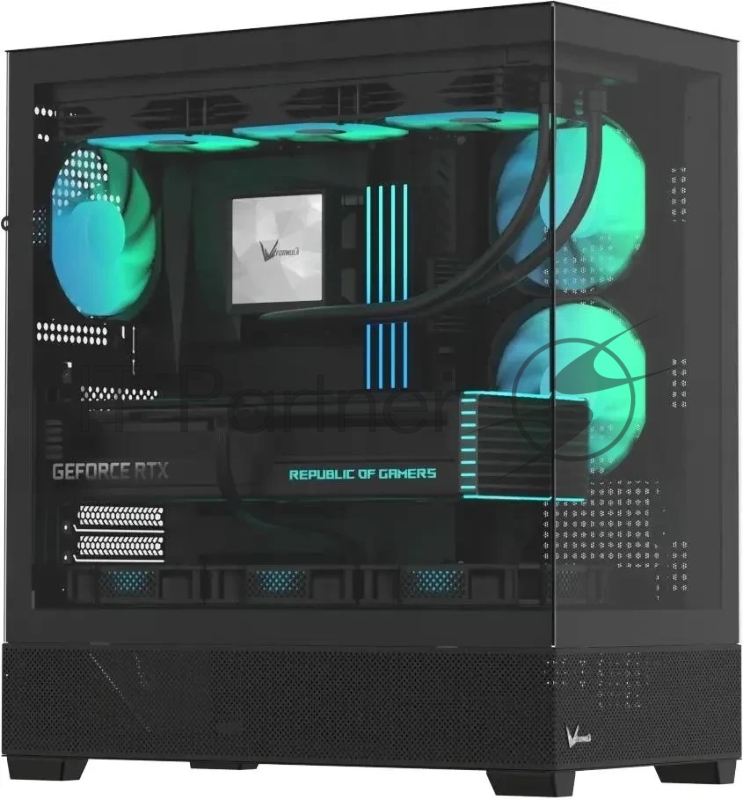 Компьютерный корпус Aerocool / Formula Crystal Z2 Plus FR черный без БП ATX 5x120мм 1xUSB 2.0 2xUSB 3.0 1xUSB3.1 audio bott PSU