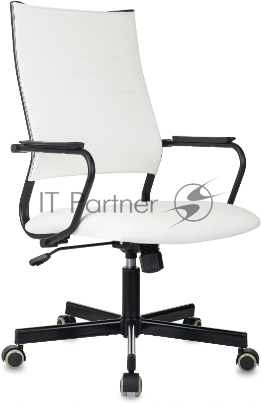 Кресло руководителя Бюрократ CH BALANCE белый экокожа крестов. металл черный