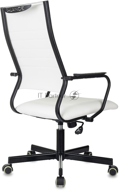 Кресло руководителя Бюрократ CH BALANCE белый экокожа крестов. металл черный