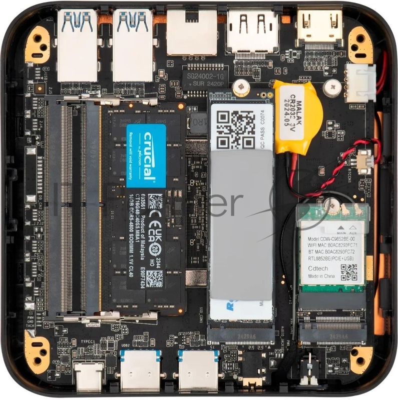 Неттоп IRU Tactio 525 Ryzen 7 6800H (3.3) 16Gb SSD1Tb 680M Windows 11 Pro GbitEth WiFi BT черный (2113231)