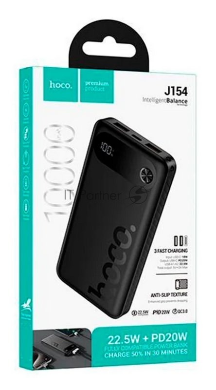 Портативный аккумулятор Hoco J154 10000mAh 2A черный (60747)