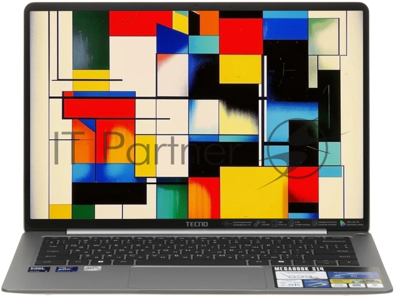 Ноутбук Tecno MegaBook S14MM Core Ultra 9 185H 32Gb SSD2Tb Intel Arc 14 OLED 2.8K (2880x1800) Windows 11 Home grey WiFi BT Cam (71003300553)