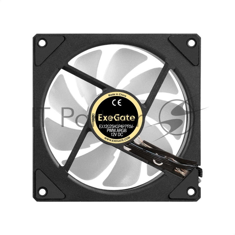 Вентилятор с подсветкой ExeGate EX12025H3P4PPRM-PWM.ARGB (120x120x25, ARGB, Hydraulic bearing (гидродинамический), 4pin + 3pin, 600-1800RPM, 26dBA)