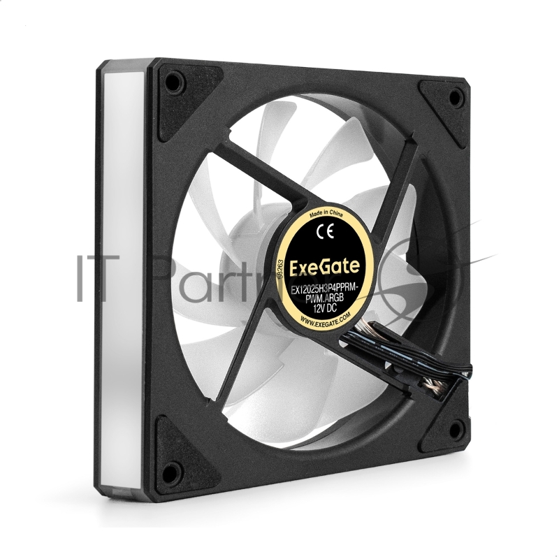 Вентилятор с подсветкой ExeGate EX12025H3P4PPRM-PWM.ARGB (120x120x25, ARGB, Hydraulic bearing (гидродинамический), 4pin + 3pin, 600-1800RPM, 26dBA)