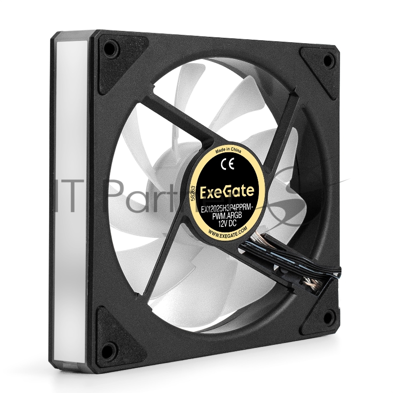Вентилятор с подсветкой ExeGate EX12025H3P4PPRM-PWM.ARGB (120x120x25, ARGB, Hydraulic bearing (гидродинамический), 4pin + 3pin, 600-1800RPM, 26dBA)