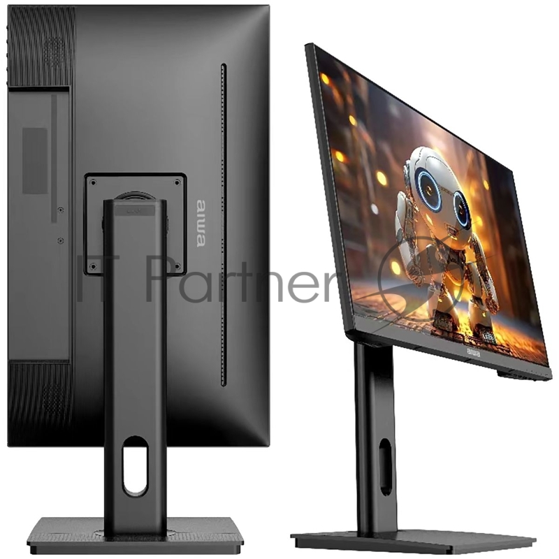 Монитор 27 AIWA MF2711 Black (IPS, 1920x1080, D-Sub+HDMI+DP, USB 3.0 (1 in + 2 out), 4 ms, 178°/178°, 300 cd/m, 1000:1, 120Hz, Spk, Pivot, внутр БП)