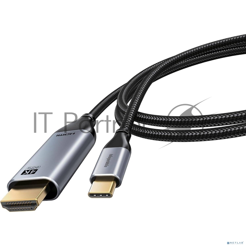 Bion Кабель USB Type-C - HDMI (M/M), 4K@60Hz, металлический корпус, 2 м