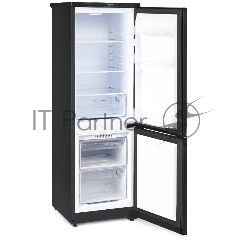 Холодильник Бирюса B418 черный двухкамерный 125/55л морозилка снизу