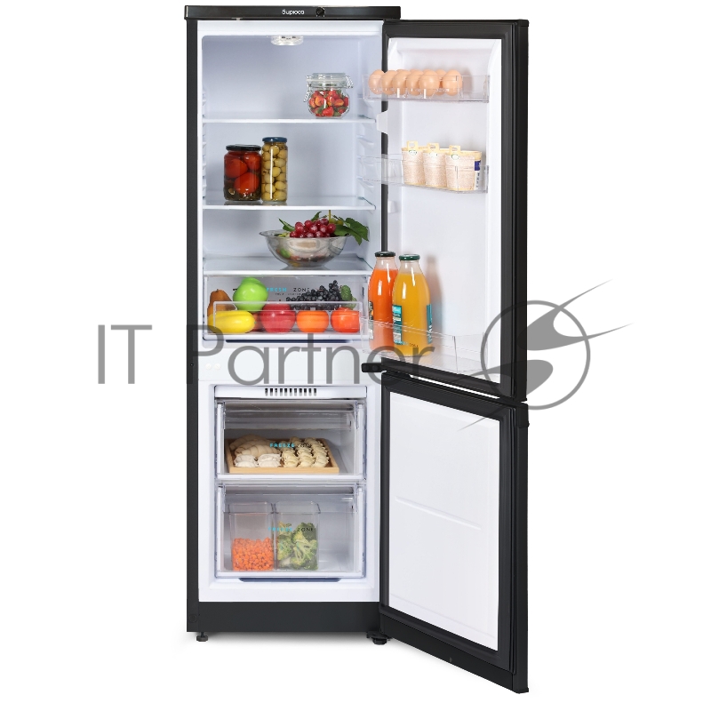 Холодильник Бирюса B418 черный двухкамерный 125/55л морозилка снизу