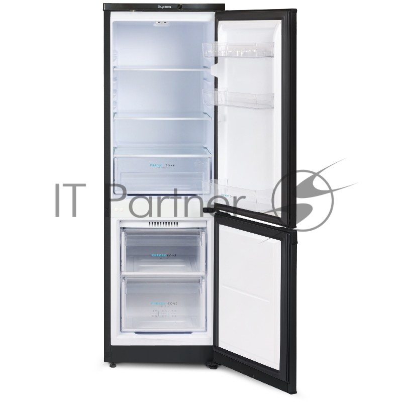 Холодильник Бирюса B418 черный двухкамерный 125/55л морозилка снизу