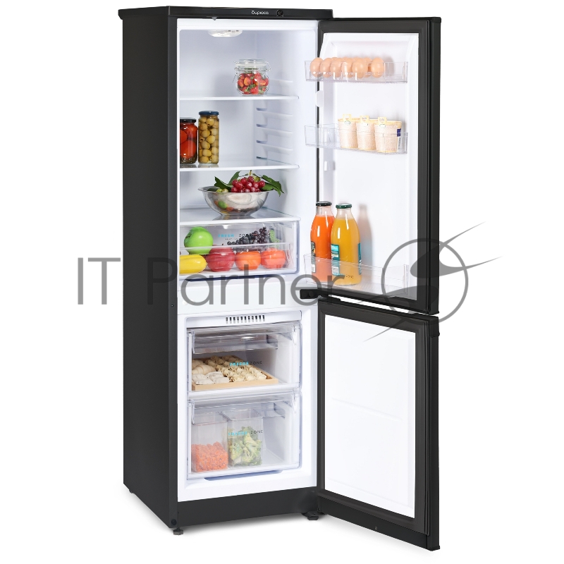 Холодильник Бирюса B418 черный двухкамерный 125/55л морозилка снизу