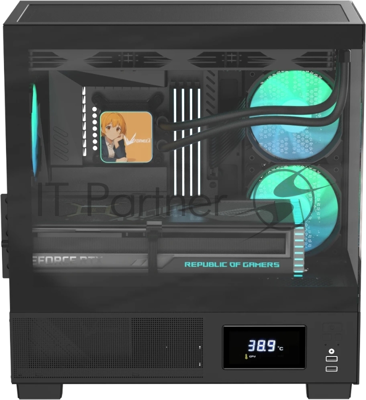 Корпус AeroCool / Formula V Line Crystal E1M Black, MATX, USB3.0*2, Switch Display Panel