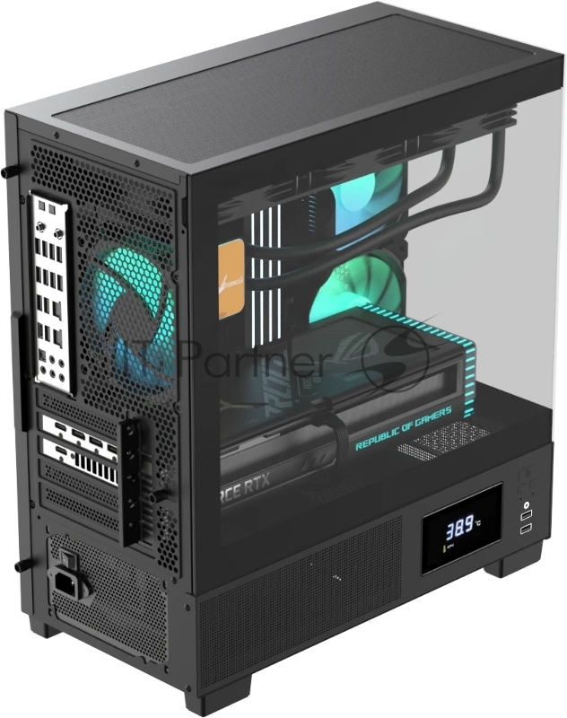 Корпус AeroCool / Formula V Line Crystal E1M Black, MATX, USB3.0*2, Switch Display Panel