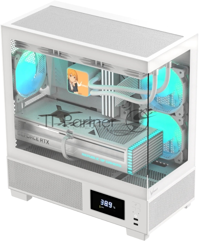 Корпус AeroCool / Formula V Line Crystal E1M White, MATX, USB3.0*2, Switch Display Panel