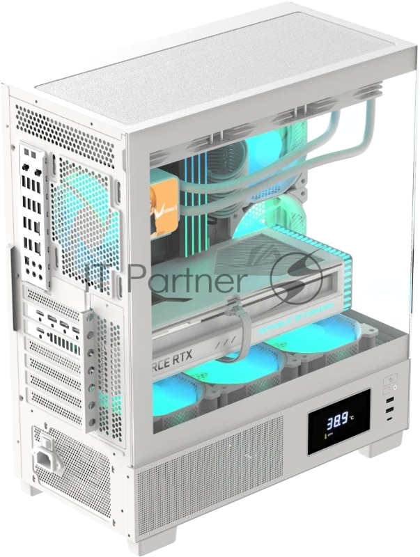 Корпус AeroCool / Formula V Line Crystal E1 White, ATX, TYPE-C*1, USB3.0*2, Switch Display Panel