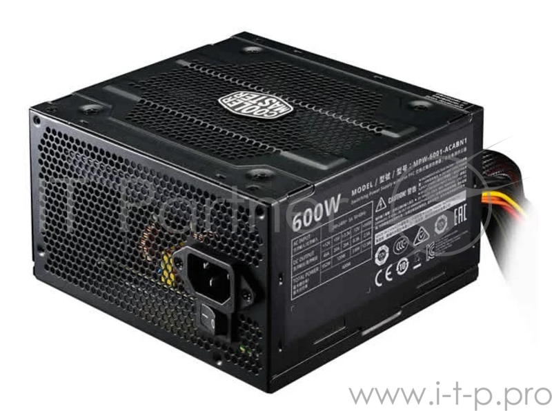 Блок питания 600Вт Cooler Master Elite 600 Ver.3 MPW-6001-ACABN1-EU ATX12V V2.31 (24+4/8+6/8pin, вентилятор d120мм) + кабель питания EURO (1.5м)