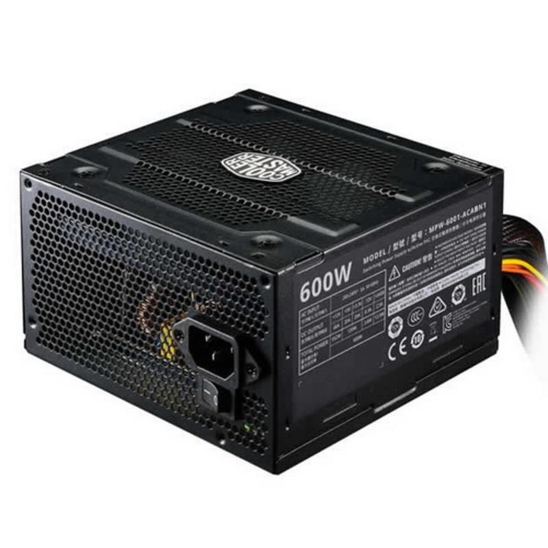 Блок питания 600Вт Cooler Master Elite 600 Ver.3 MPW-6001-ACABN1-EU ATX12V V2.31 (24+4/8+6/8pin, вентилятор d120мм) + кабель питания EURO (1.5м)