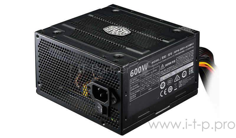 Блок питания 600Вт Cooler Master Elite 600 Ver.3 MPW-6001-ACABN1-EU ATX12V V2.31 (24+4/8+6/8pin, вентилятор d120мм) + кабель питания EURO (1.5м)