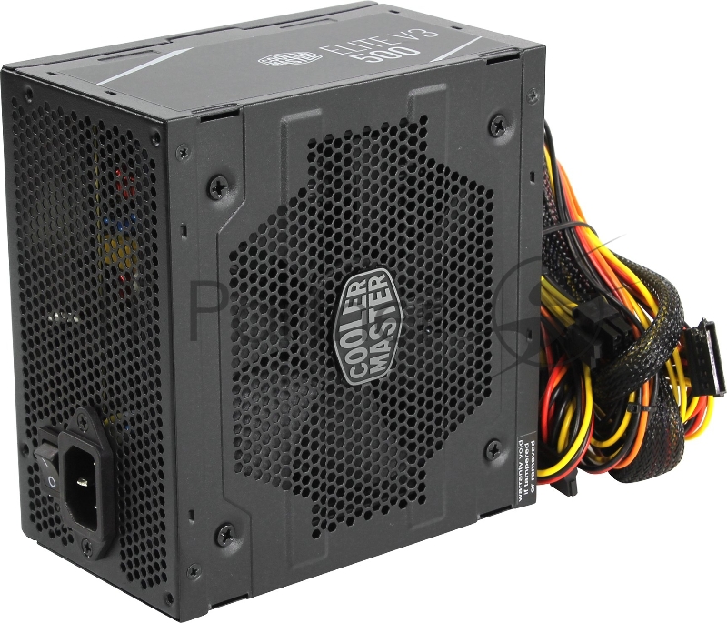 Блок питания 500Вт Cooler Master Elite 500 Ver.3 MPW-5001-ACABN1-EU ATX12V V2.31 (20/24+4/8+6/8pin, вентилятор d120мм) + кабель питания EURO (1.5м)