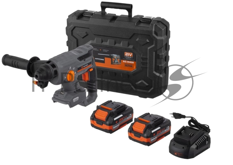 Бесщеточный перфоратор Anycons AC-H408 SDS+, 2 Дж, 21В, 2 акб